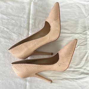 Maiden Lane Crystal Pointy Toe Pump - Nude Snake Size 10.5 FREE SHIPPING